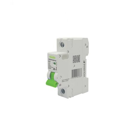 Wolverine -u00a0MCB Miniature Circuit Breaker 6kA 1 Pole 2 Amp C Curve 230V 240V ac 1 Module  x12 - WOMCB6102