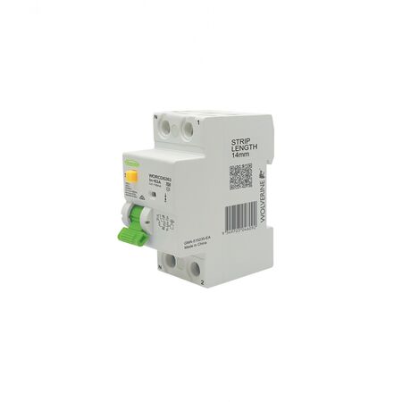 Wolverine -u00a0RCD Residual Current Device 6kA 2 Pole 63 Amp 230 240V 30mA Type A 2 Module  x6 - WORCD6263