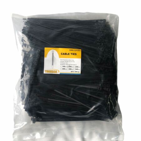 Cable Tie 200mm 1000pc Black