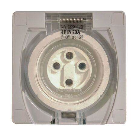 Three Phase Outlet Socket 4 Pin 20A IP66