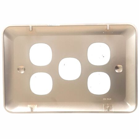 Switch 5 Gang Elite Silver Cover