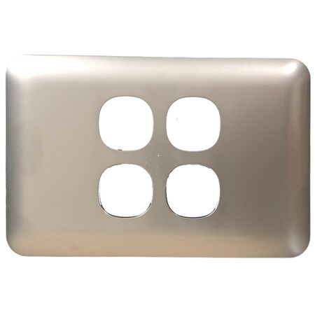 Switch 4 Gang Elite Silver Cover