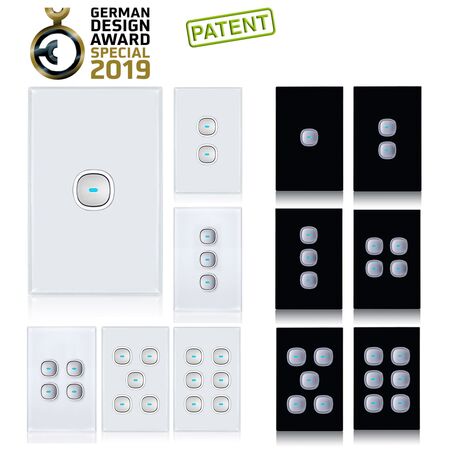 Glass Single Gang Switch With Built-In LED Push Button