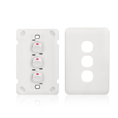 Switch 3 Gang 10 Amp Slim Wafer