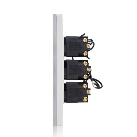 Glass Three Gang Switch With Built-In LED Push Button