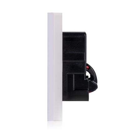 Glass Double GPO With Built-In LED Push Button Switch