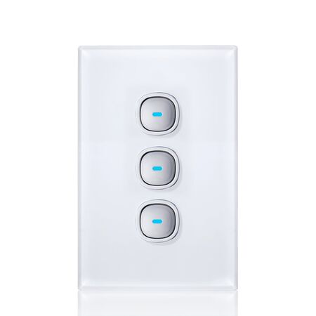Glass Three Gang Switch With Built-In LED Push Button