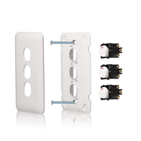 Switch 3 Gang 10 Amp Slim Wafer