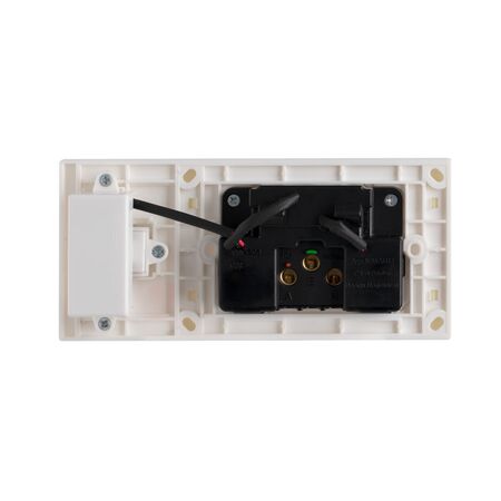Glass Double GPO With Built-In LED Push Button Switch With USB