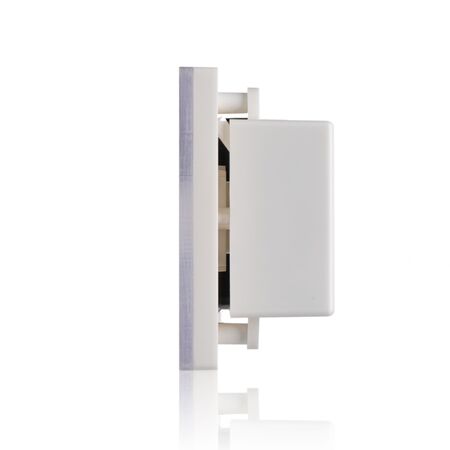 Glass Double GPO With Built-In LED Push Button Switch With USB