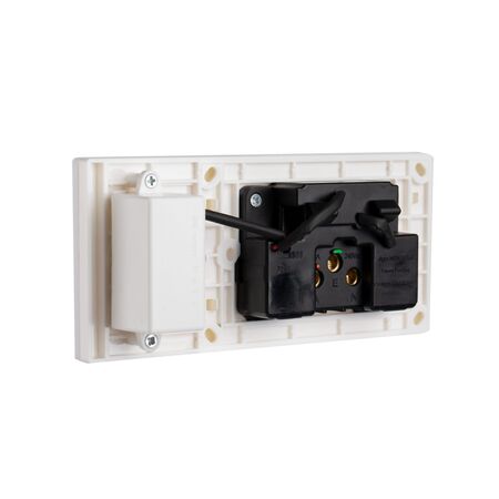Glass Double GPO With Built-In LED Push Button Switch With USB