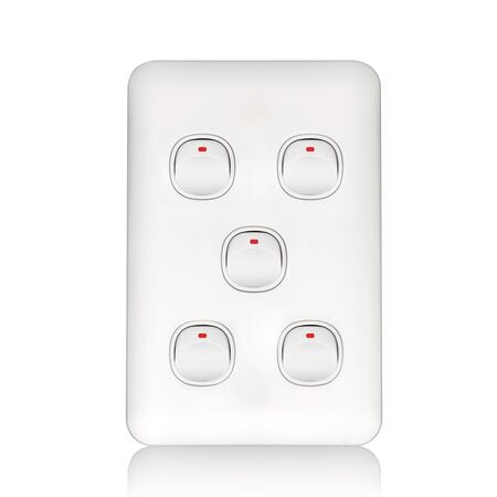 Switch 5 Gang 10 Amp Slim Wafer