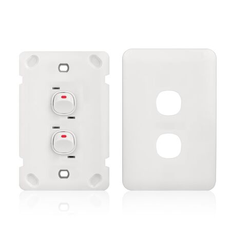 Switch 2 Gang 10 Amp Slim Wafer