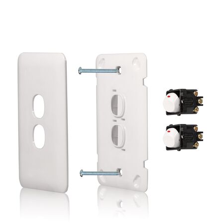 Switch 2 Gang 10 Amp Slim Wafer