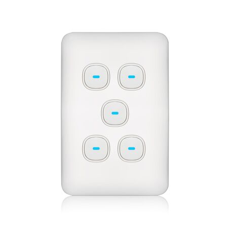 Switch 5 Gang 10 Amp Slim Elite