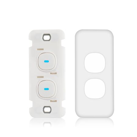 Architrave Switch 2 Gang 10 Amp Slim Elite