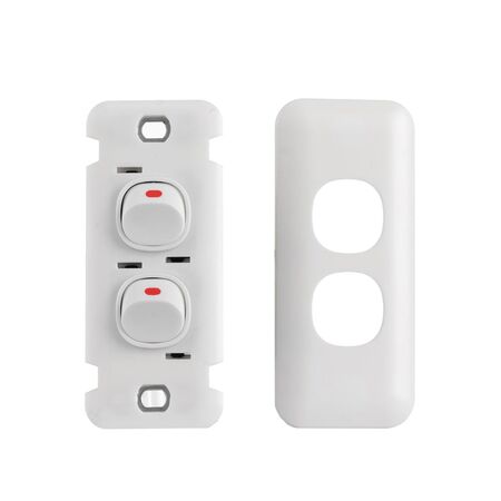 Architrave Switch 2 Gang Wafer