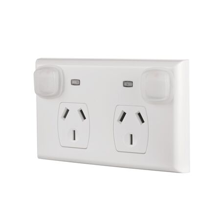 IP65 Double Pole Neon Indicated Double GPO