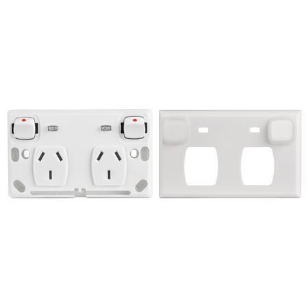 IP65 Double Pole Neon Indicated Double GPO
