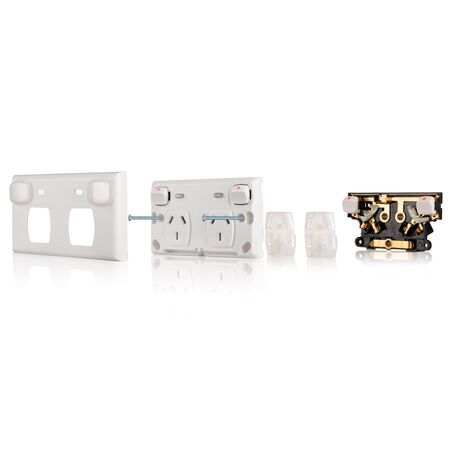 IP65 Double Pole Neon Indicated Double GPO