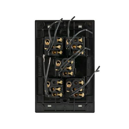 Glass Five Gang Switch With Built-In LED Push Button Black