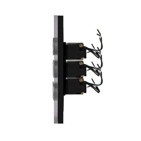 Glass Six Gang Switch With Built-In LED Push Button Black