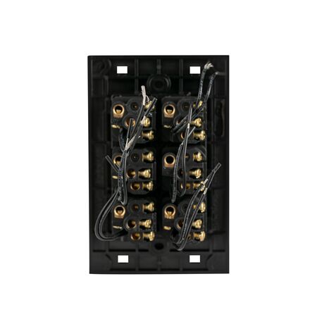 Glass Six Gang Switch With Built-In LED Push Button Black