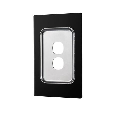 Glass Two Gang Switch Body And Cover Only Black