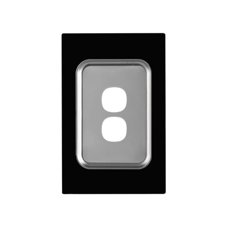 Glass Two Gang Switch Body And Cover Only Black