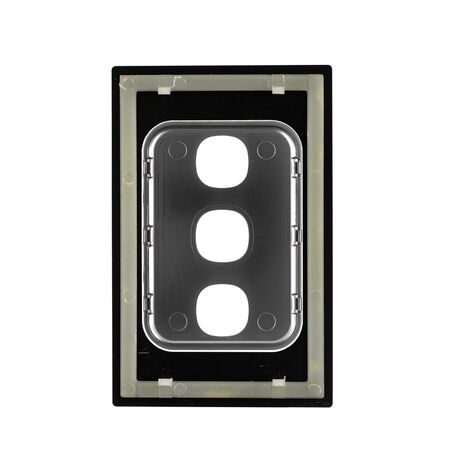 Glass Three Gang Switch Body And Cover Only Black