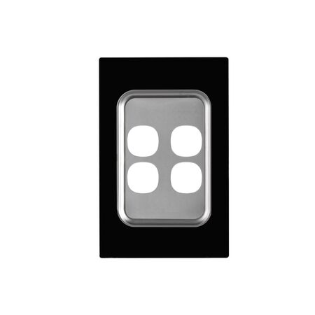 Glass Four Gang Switch Body And Cover Only Black