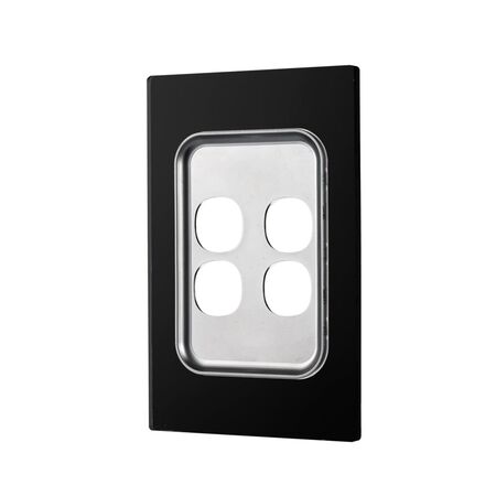Glass Four Gang Switch Body And Cover Only Black