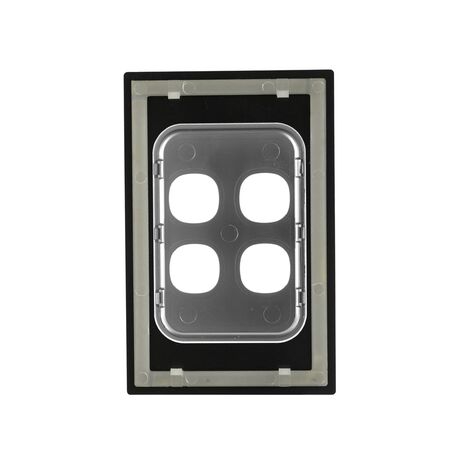 Glass Four Gang Switch Body And Cover Only Black