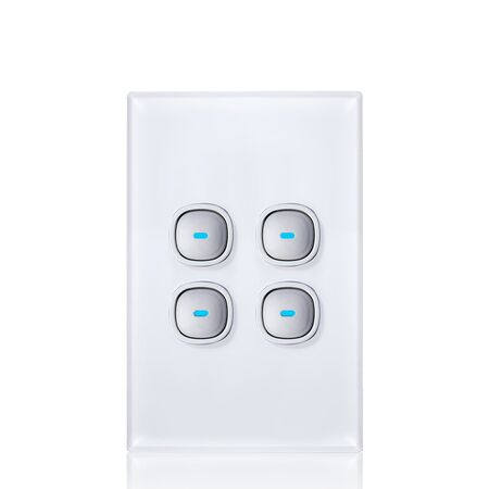 Glass Four Gang Switch With Built-In LED Push Button