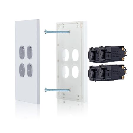 Glass Four Gang Switch With Built-In LED Push Button