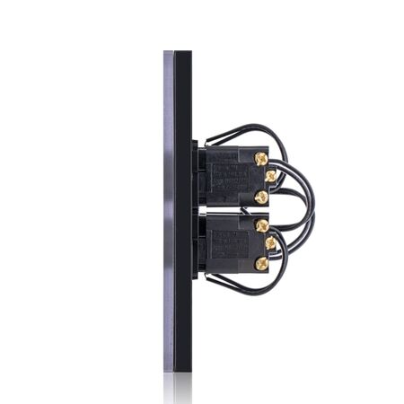 Glass Four Gang Switch With Built-In LED Push Button Black