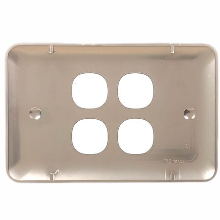 Switch 4 Gang Elite Silver Cover