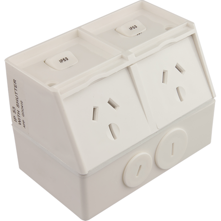 Power Point Double Weatherproof 10 Amp