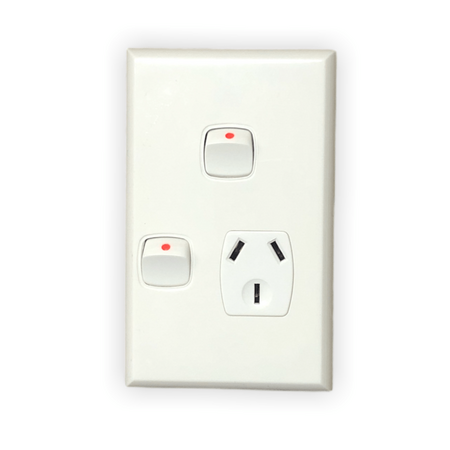 Single Power Point Vertical With Extra Switch