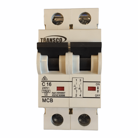 Circuit Breaker 2 Pole 16A 10KA
