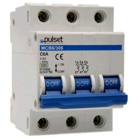 6Amp 3 Pole MCB - MCB6/306