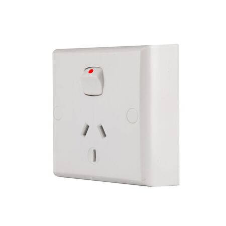 Single Power Point Double Pole Deep In White