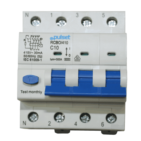 RCBO 3P+N 6KA 30ma 10amp AC Type - RCBO/410