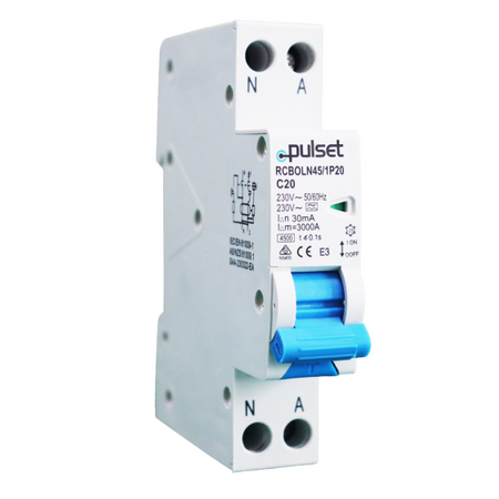 A TYPE RCBO 1P 4.5KA 30mA 20AMP - RCBOLN45/1P20A