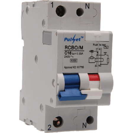 2 Pole 10Amp MCB/RCD 6KA Mechanical Combo AC Type - RCBO/10M