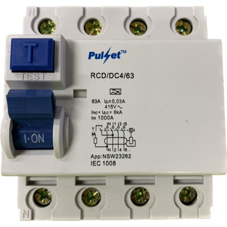 63Amp A-Type 4 Pole RCD 30mA - RCD/DC4/63
