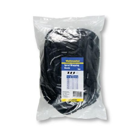 Spiral Wrap 20mm-ID Covers 20-100mm Cable Black 5m
