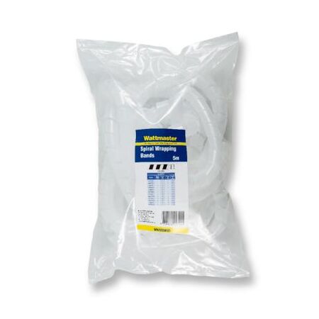 Spiral Wrap 20mm-ID Covers 20-100mm Cable White 5m