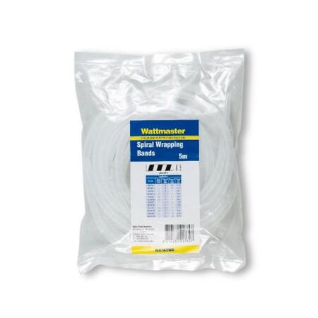 Spiral Wrap 6mm-ID Covers 5-12mm Cable White 5m