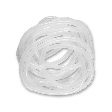 Spiral Wrap 9mm-ID Covers 8-15mm Cable White 5m